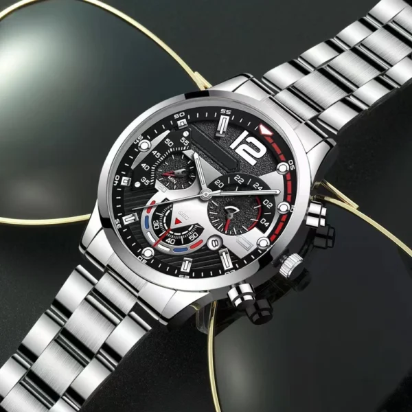 Men Steel Strap Business Quartz Watch