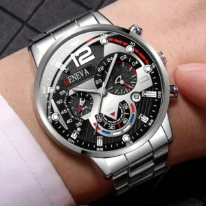 Men Steel Strap Business Quartz Watch