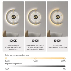 Modern LED Clock Wall Light 42W