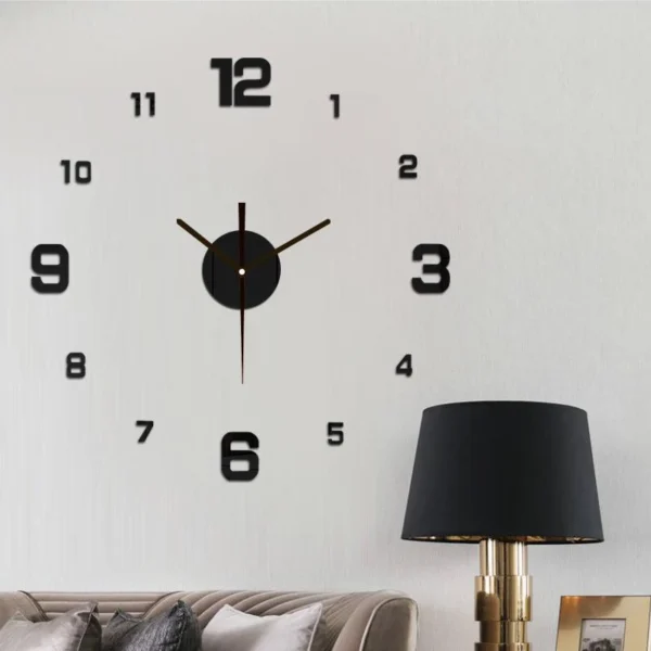 3D Luminous Frameless Wall Clock Sticker