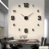 3D Luminous Frameless Wall Clock Sticker