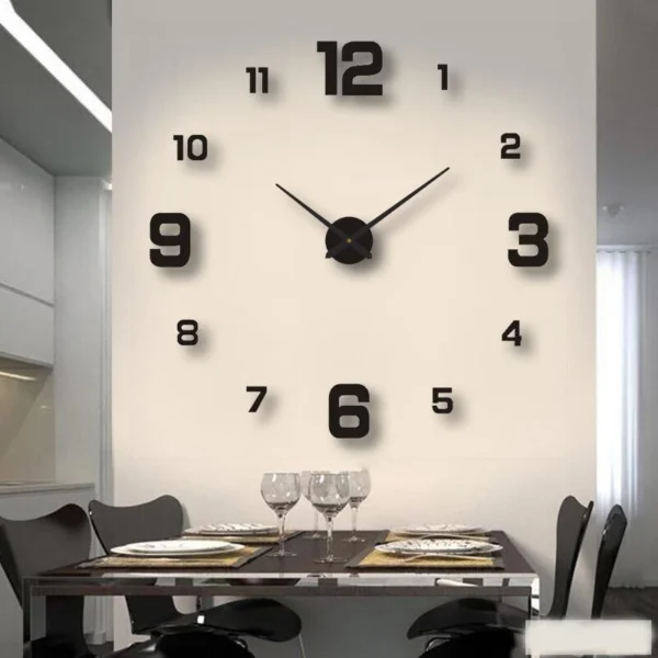 3D Luminous Frameless Wall Clock Sticker