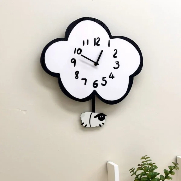 Cloud Sheep Swing Wall Clock