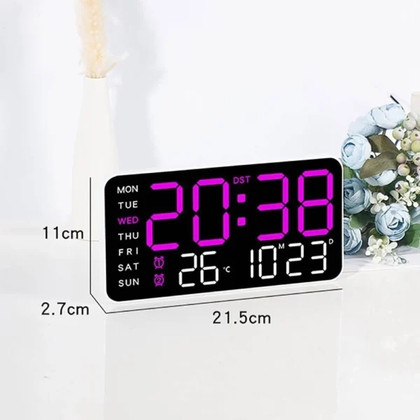 YANN LED Digital Wall Clock L21.5cm W2.7cm H11cm