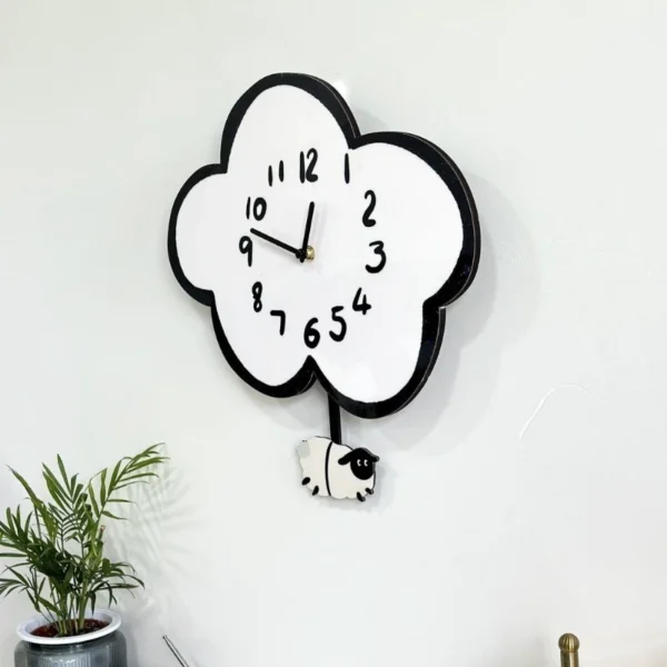 Cloud Sheep Swing Wall Clock