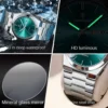 POEDAGAR Quartz Stainless Steel Watch