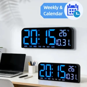 sg-11134201-81ztq-miwrlbtgk9ae0d.webp LED Digital Alarm Wall Clock L24cm W3cm H9cm