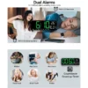 LED Digital Alarm Wall Clock L24cm W3cm H9cm