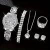 6Pcs Women Rhinestone Watch Set